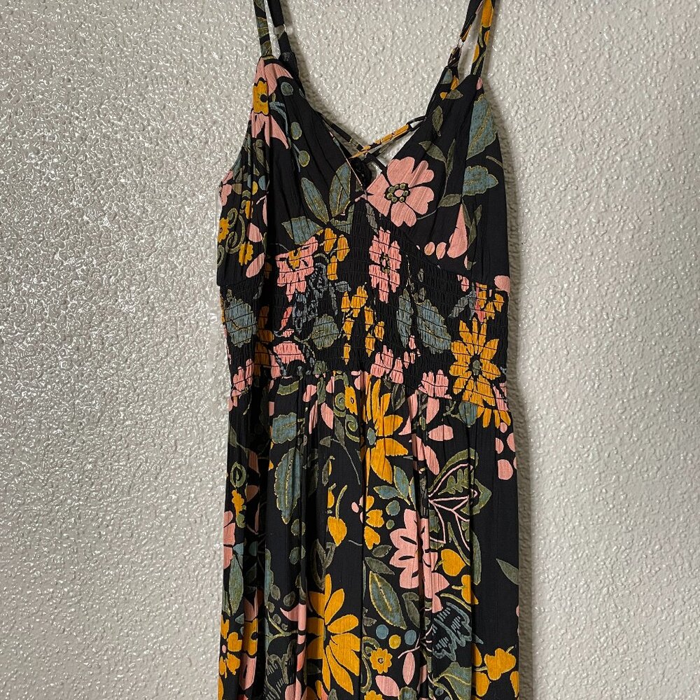 Sleeveless Black Floral Midi/Maxi Dress - S (NWT)